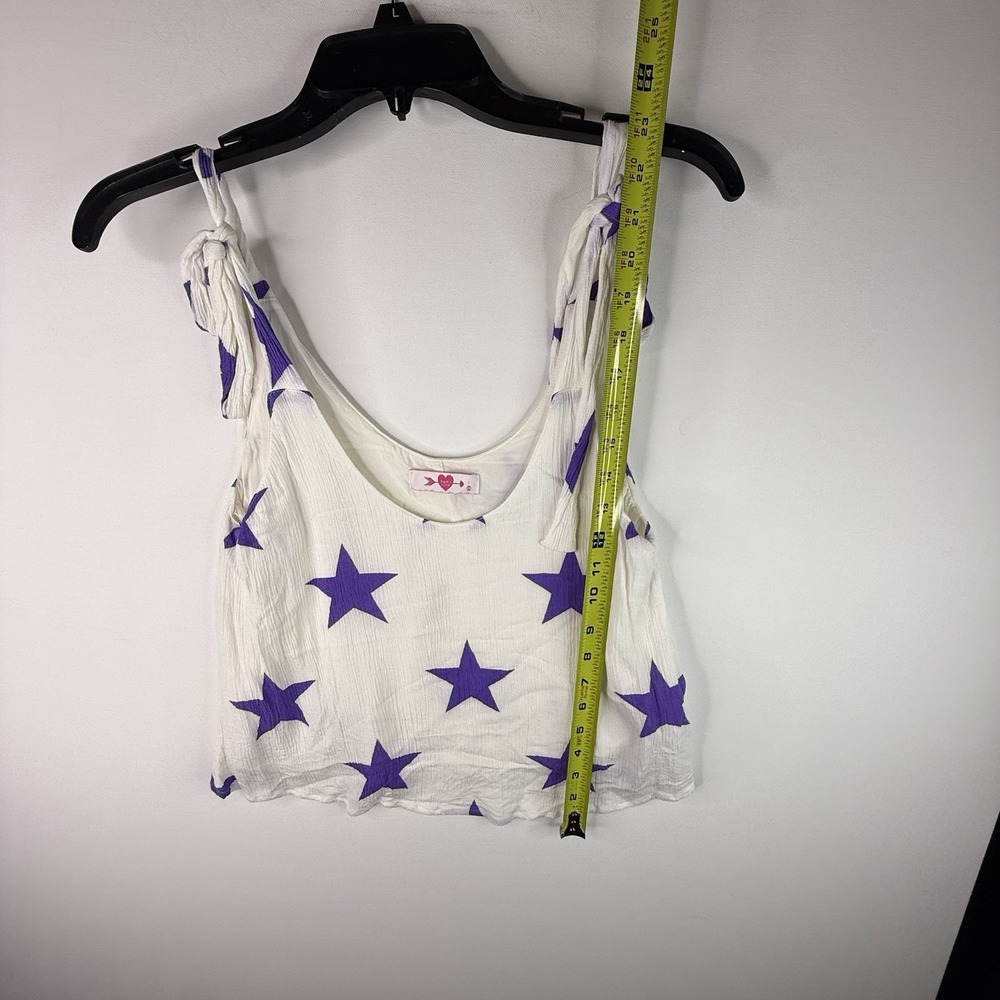 Buddy Love Small Women's Crop Tank Purple Stars - Picture 2 of 6
